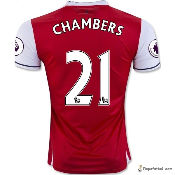 Camiseta Arsenal Replica Primera Ropa Chambers 2016/17 Rojo